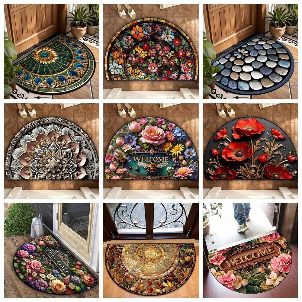 Flower Floral Welcome Rugs Non Slip Entrance Mat High Quality Door Mat Indoor Outdoor