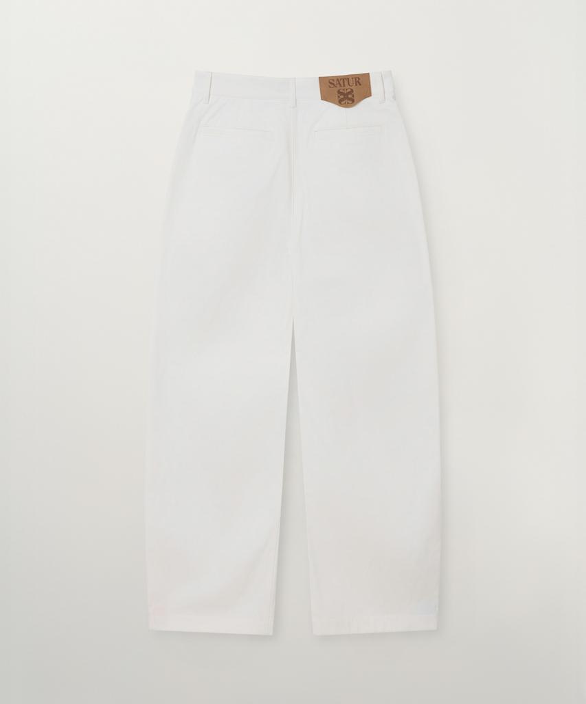 Seteo (W) Cotton Curved Pants White