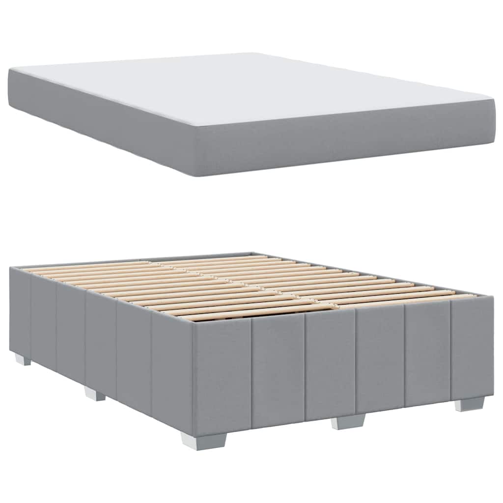 Bed Frame with Mattress Light Grey 140 x 200 cm Fabric