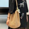 Borsa Intrecciata Casual di Grande Capacità Svuotata Stile Rilassato Borsa a Spalla Singola Borsa da Spiaggia Borsa da Donna