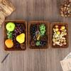 Plastic Rattan Food Plate Rectangle Fruit Tray New Bread Basket  Breakfast Cake Snack
