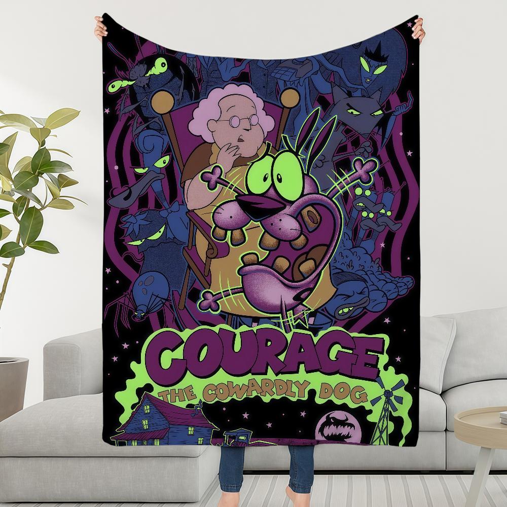 

C-COURAGES-ES Blanket Throw Dog Super C-CowardlyS-ES Cosy Plush Living Room Sofa Couch Childish Birthday Gifts 75cmx90cm