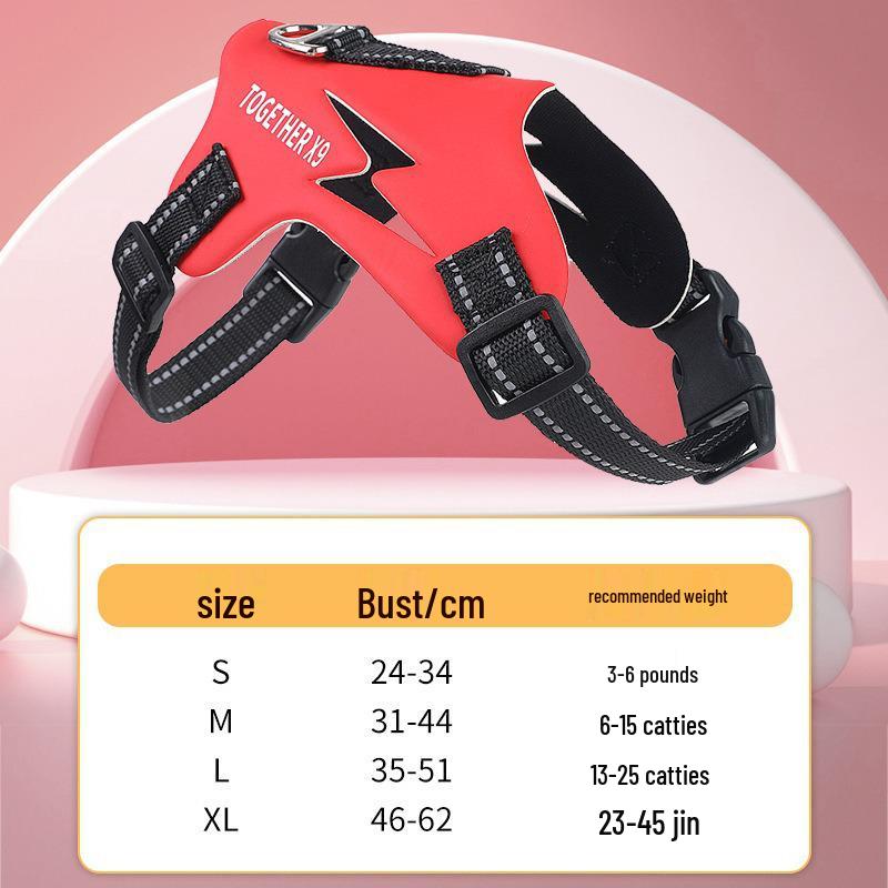 Reflective Vest-Style Pet Harness and Leash Combo