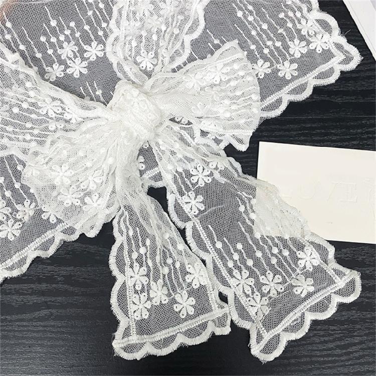 Women's Fashion Flower Lace Shawl Wrap Scarf Tie Knot Front Shoulder Covering Capelet Faux Collar Scarves Waist Belt