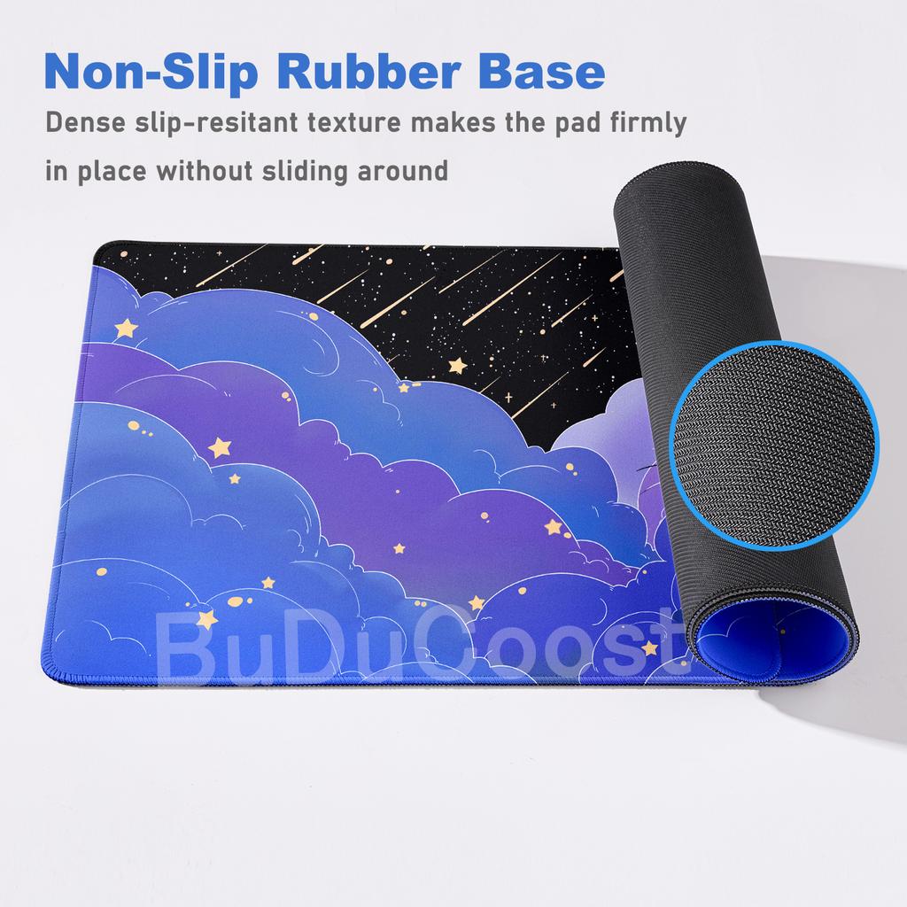 Kawaii Black Cat Mousepad Fast Delivery Keyboard Desk Mat 40x90cm Lock Edge Extend Mouse Pad Starlit Sky Office Table Protection