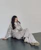 ZEROPLANET Chloe Velour Lace-Up Pants [Light Grey]