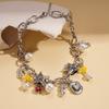 Diamond imitation pearl cross star chain sweater chain old sexy necklace