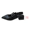 Fashion New Women Sandals Shoes Pointed Toe 2025 Summer Fashion Shallow Footwear Slingbacks Ladies Sandals Suqare Heel Shoes Big Size