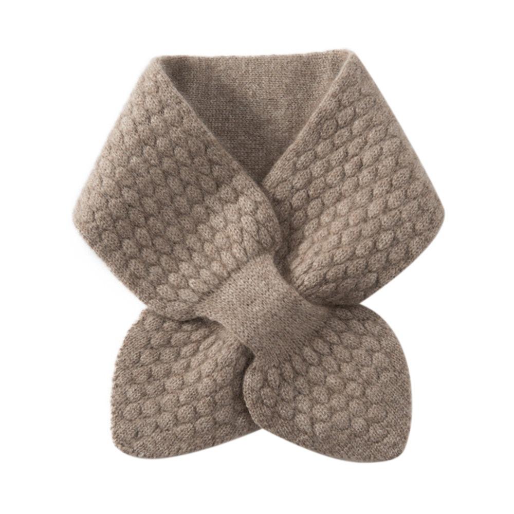 Thickening Cross Knitted Scarf Bib Snood Cowl Tube Thermal Neck Warmer Scarf  Winter