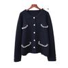 Bead Design Sense Knitted Double-sided Cardigan Women's Autumn and Winter New Temperament Soft Waxy Sweater Jacket
