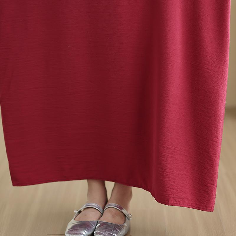 DIMANAF 2025 Women Plus Size Spring Long Dress Loose V-Neck Printing Vintage Casual Floral 5052