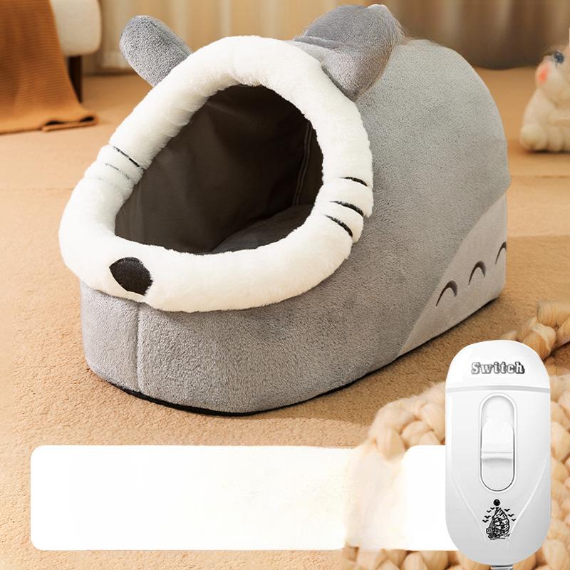 

Осенне-зимняя собачья будка с подогревом для сохранения тепла и утолщения собаки, полузакрытое электрическое одеяло, плюшевый кот, будка для померанского шпица, будка для домашних животных L