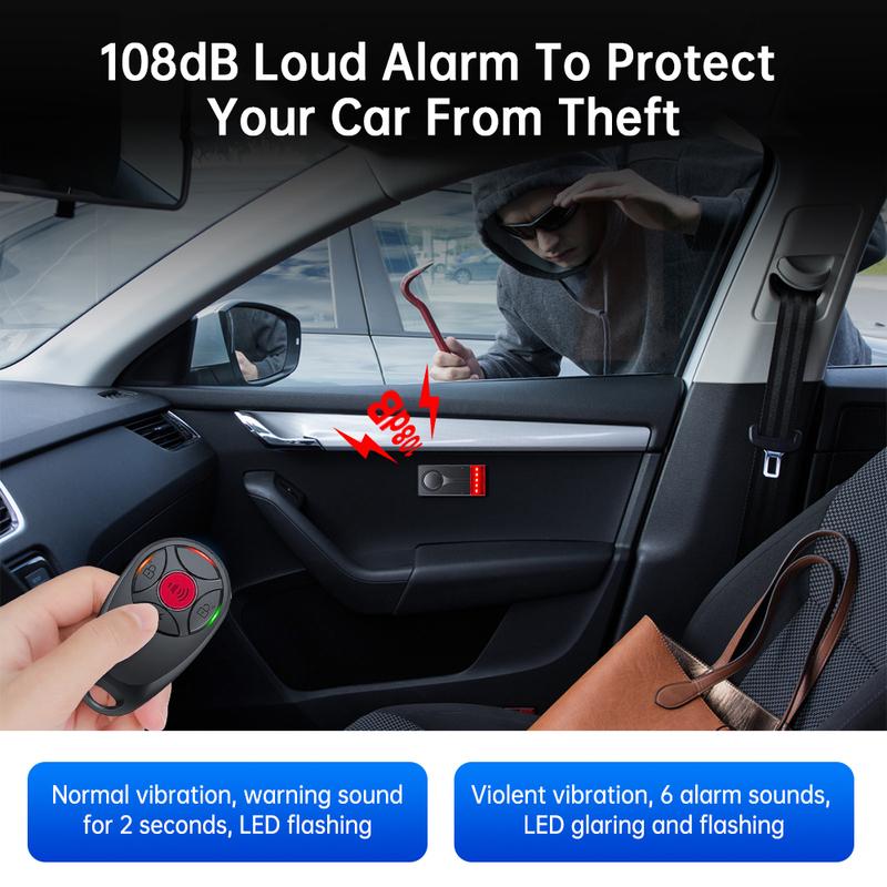 Extractme 108dB Anti-Theft Alarm Wireless Vibration Alarm with Remote Control Door and Window Alarm Ship Alarm Security System