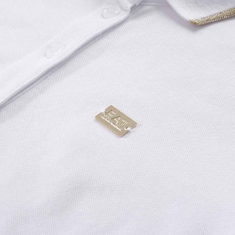 Emporio Armani Ss24 Solid Logo Plaque Polo Collar Short Sleeve Dress Women Dresses White 3DTA56-TJ9DZ-1100