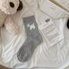 Ladies Spring and Summer Cute Cartoon Bow Boneless Middle Tube Pile Socks