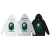 Mens Oversized Hooded Sweatshirt With Ape Head Print Heavyweight Cotton Long Sleeve Pullover Daily Wear