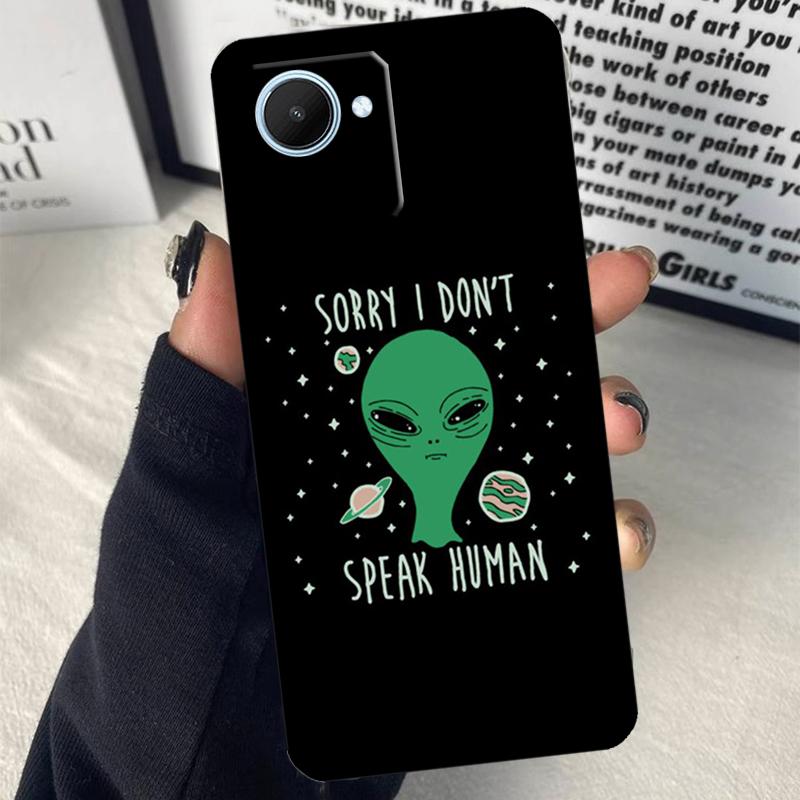 Cartoon Space Alien UFO For Realme C55 C75 C67 C63 C51 C61 C53 C35 C65 C71 11 12 13 14 Pro Plus GT6 GT7 15 Pro Case
