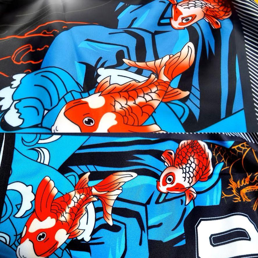 Muay Thai Kickboxing Boxing MMA UFC Chinese Carp Fish Casual Shorts Gym Sport Unisex Men Women Workout Quick Dry Print Elastic High Waist Training