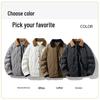 Winter-Daunenjacke für Herren 2025 mit Farbblock-Design und Reverskragen – Schlicht, locker, warm, im Landhausstil für Paare