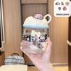 Cute High-Value Portable Glass Water Cup for Girls – Large Capacity, High-Temperature Resistant, Ideal for Students.
