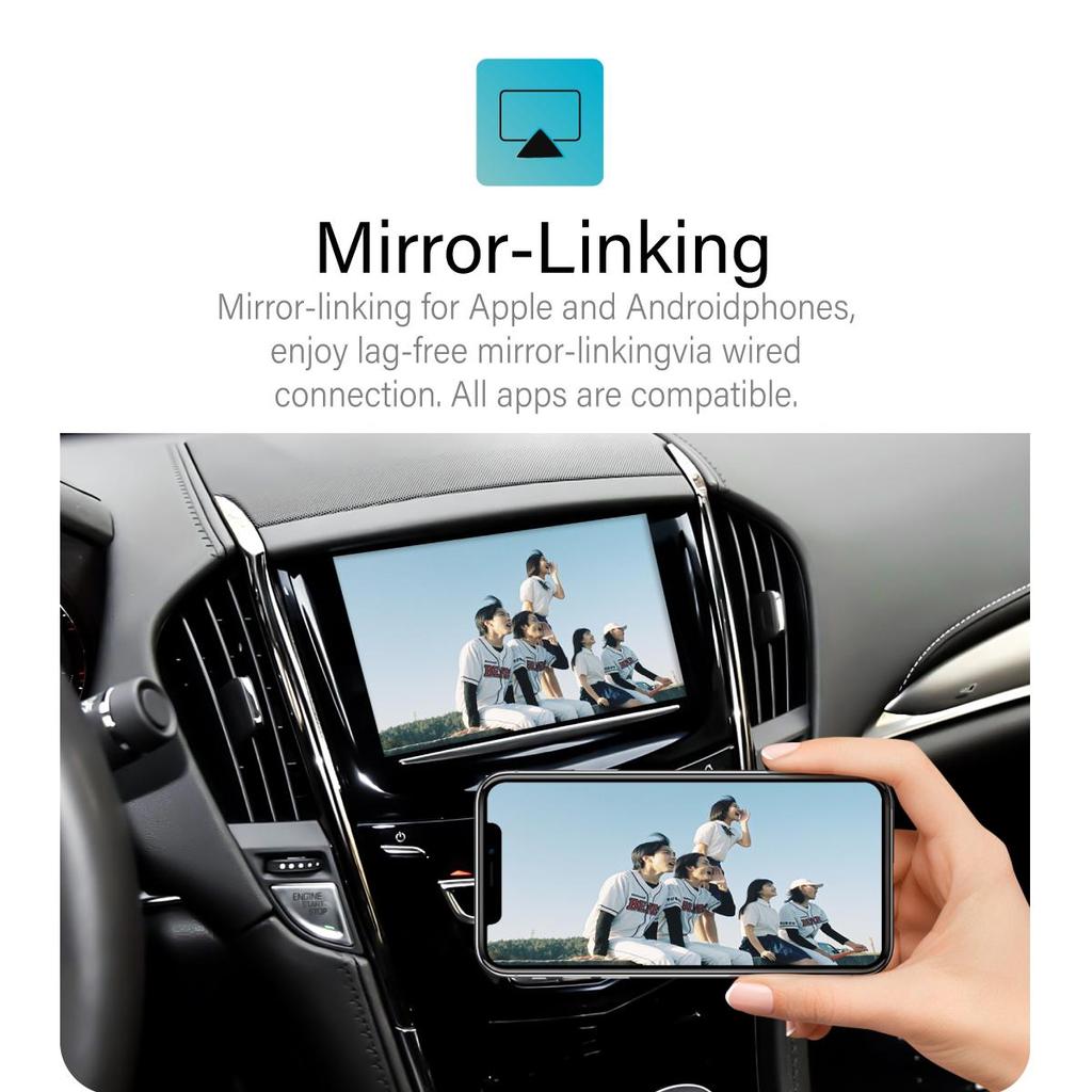 Sinairyu Wireless CarPlay Android Auto Mirror Link Kit Compatible For Cadillac CTS 2014-2015 AirPlay Car Play Function