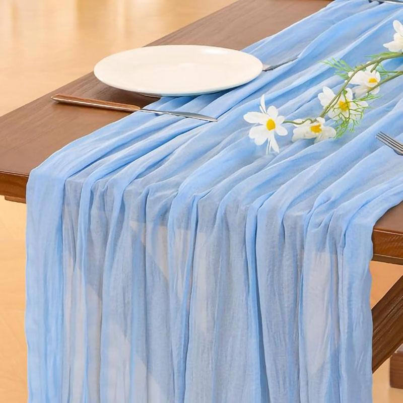 10Pcs Cheesecloth Table Runner Rustic Runner For Wedding Decor Arch Draping Bridal Baby Shower Birthday Holiday Party Holiday
