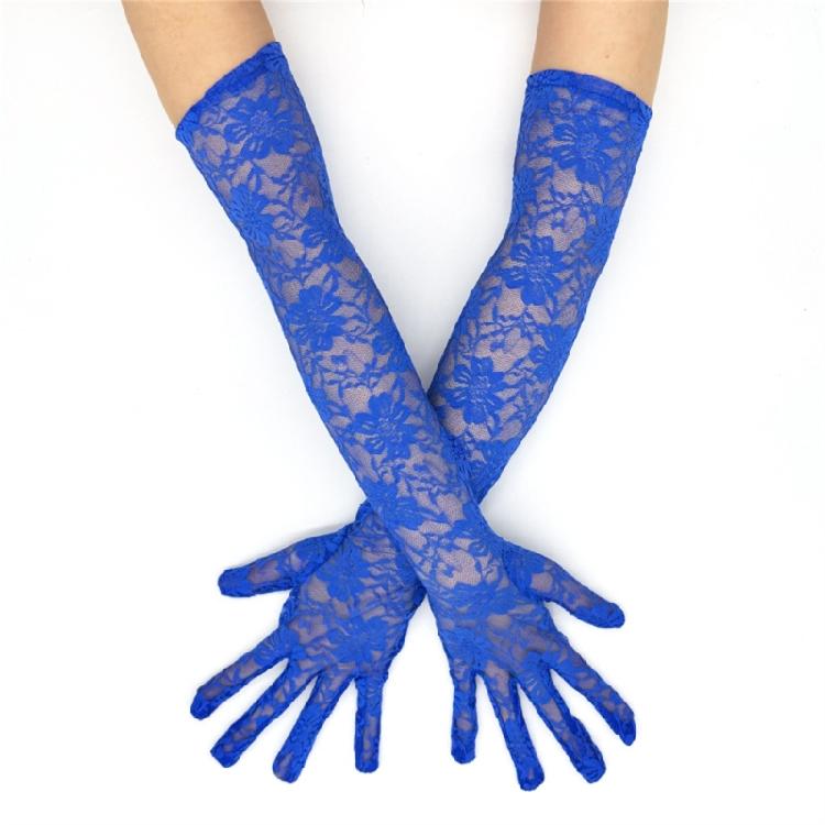 2 paires de Gants Longs en Dentelle Transparente pour Mariage Femmes Mitaines Courtes Fantaisie en Tulle pour Spectacles sur Scène