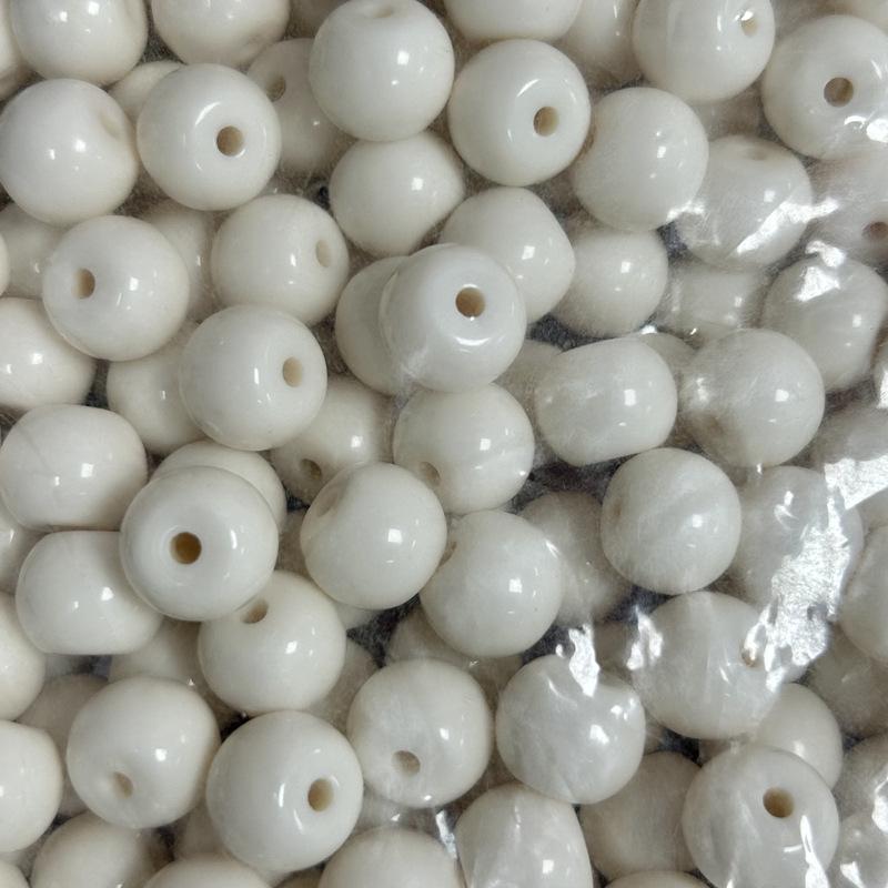 10x12.5mm Solid Color Acrylic Drum Beads for DIY Necklaces, Phone Chains, and Hair Ties.