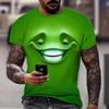 Summer Round Neck 3D Fun Cartoon Patterns Print Top Fashionable Casual Short Sleeved Men's T-shirts