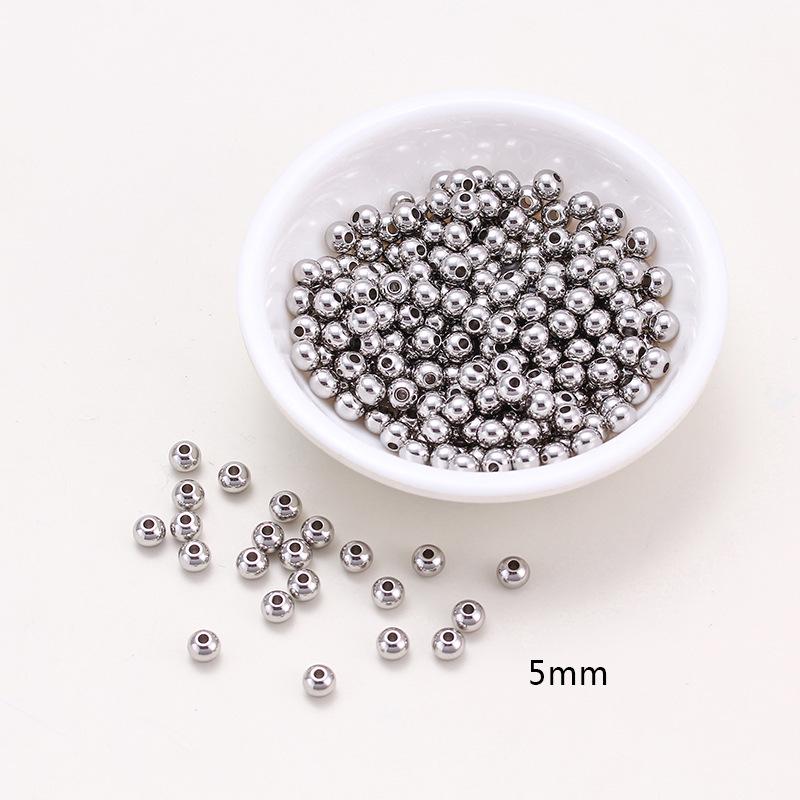 18K Gold Color-Preserving Stainless Steel Round Beads for DIY Jewelry and Bracelets.