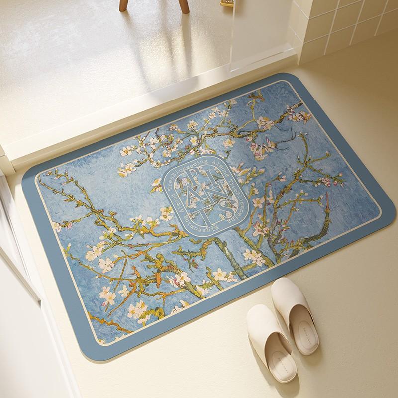 Bathroom Entrance Diatom Mud Floor Mat Semi-circular Anti-slip Quick-drying Foot Mat Bathroom Toilet Door Absorbent Household Carpet