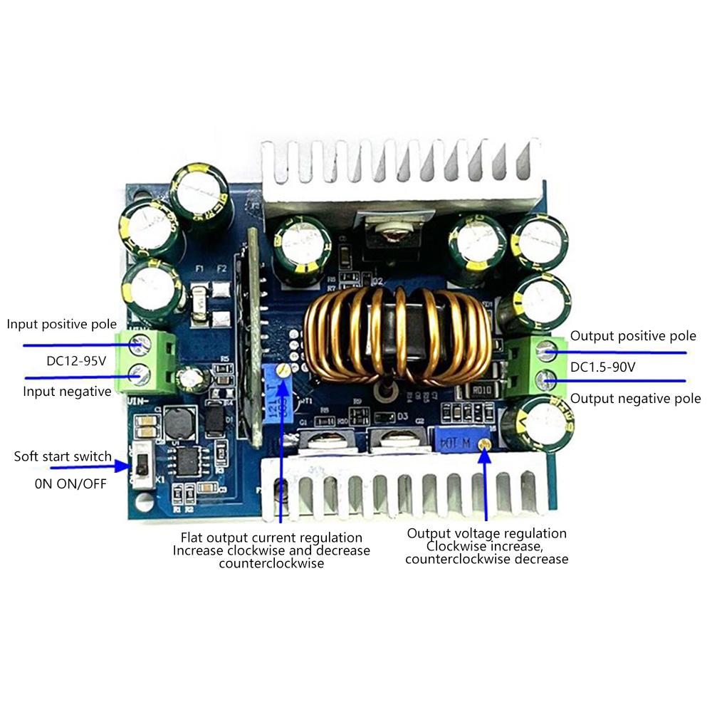 500W Step-Down Power Module Constant Voltage Constant Current DC 12-95V to 1.5-90V 18A High-Power Adjustable Step-down converter