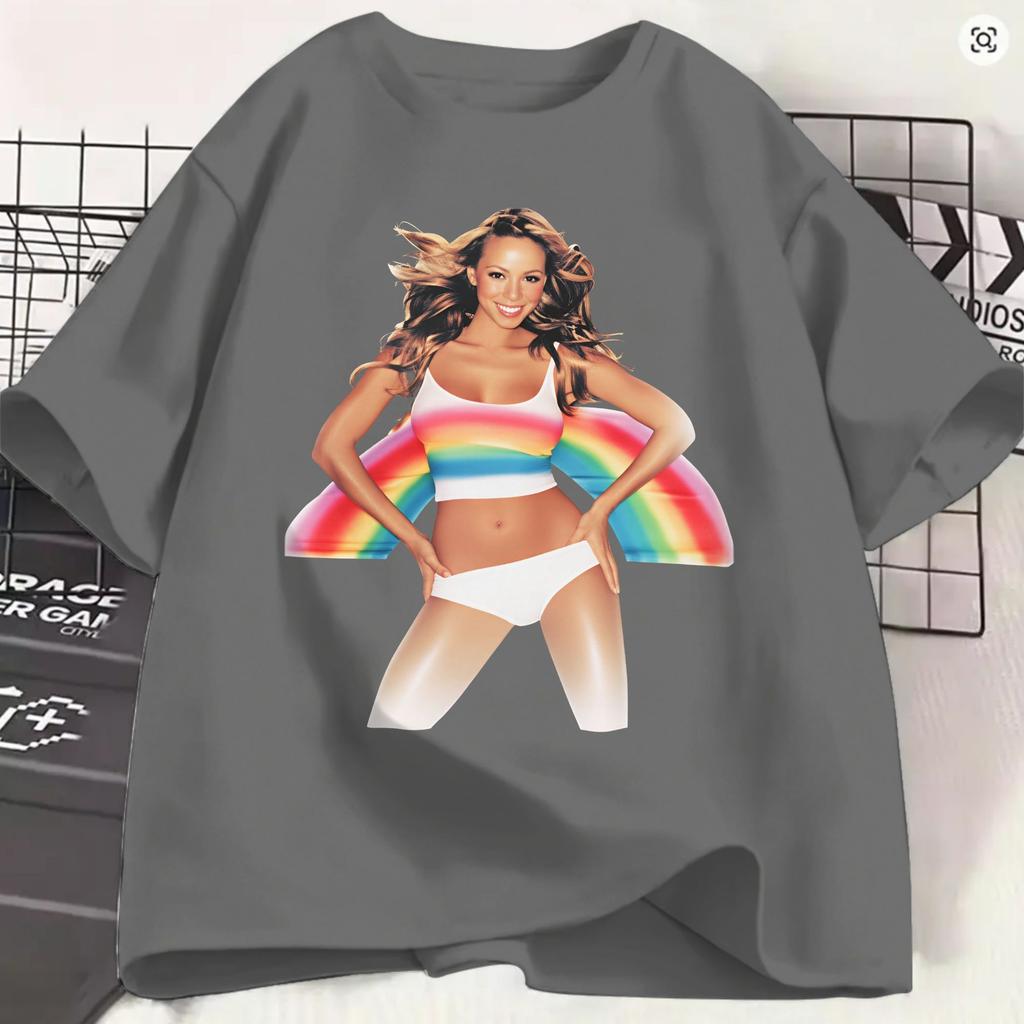 Mariahs Careys TShirt Summer Rainbow Hipster TShirts Unisexs 100 Cotton ONeck 4xl 5xl 6xl Clothes Short Sleeves Y2k Funny Tops