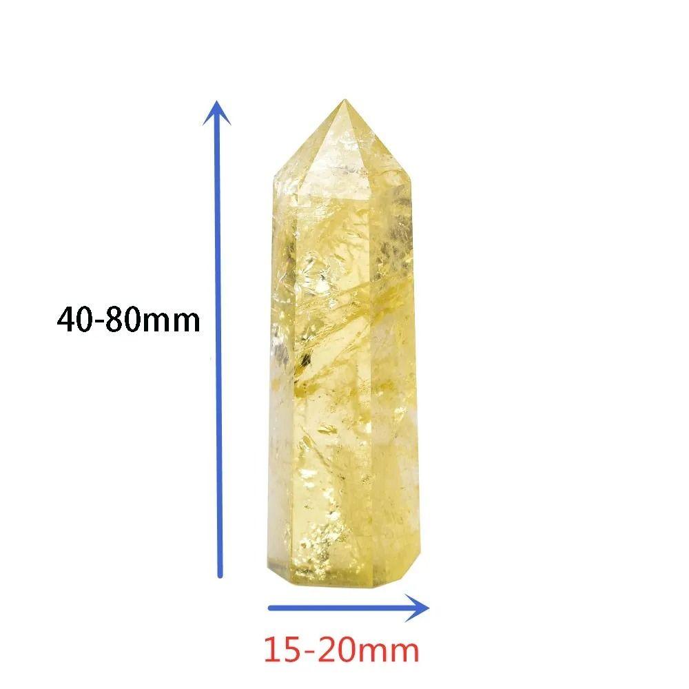 

Красивый натуральный кристалл уникальный желтый драгоценный камень настольное украшение желтый кварц палочка офис XL