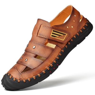 New Genuine Leather Men Sandals Summer Beach Shoes Men Breathable Wear -Resistant Windproof Quick -Drying Outdoor Sneakers 38 -48