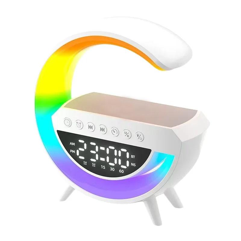 

G Shape Mini Night Light Living Room Timer Wireless Charging Alarm Clock Bedroom Beside Lamps Multi-function Bluetooth Speaker S -No wireless charging