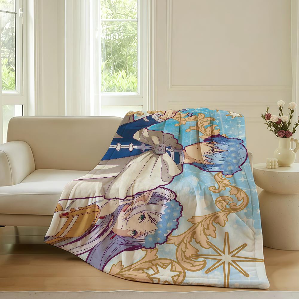 Adventure anime F Frieren Blanket For Sofa Office Bed Plane Travel Sleep Read Relax Camping Soft And Warm
