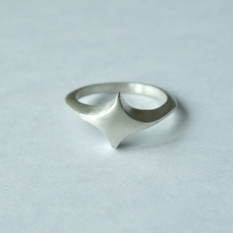 Vacactsilver Flat Cross Ring