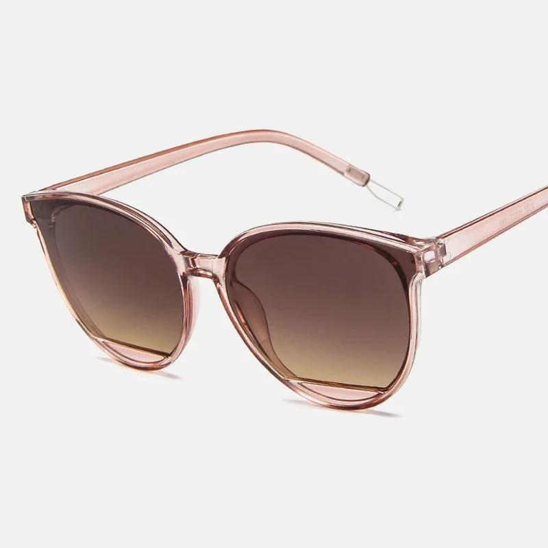 Female Vintage Plastic Ocean Sun Glasses Rimmed Eyewear Classic Oval Red Ladies Fashion Round Frame Sunglasses Mirror