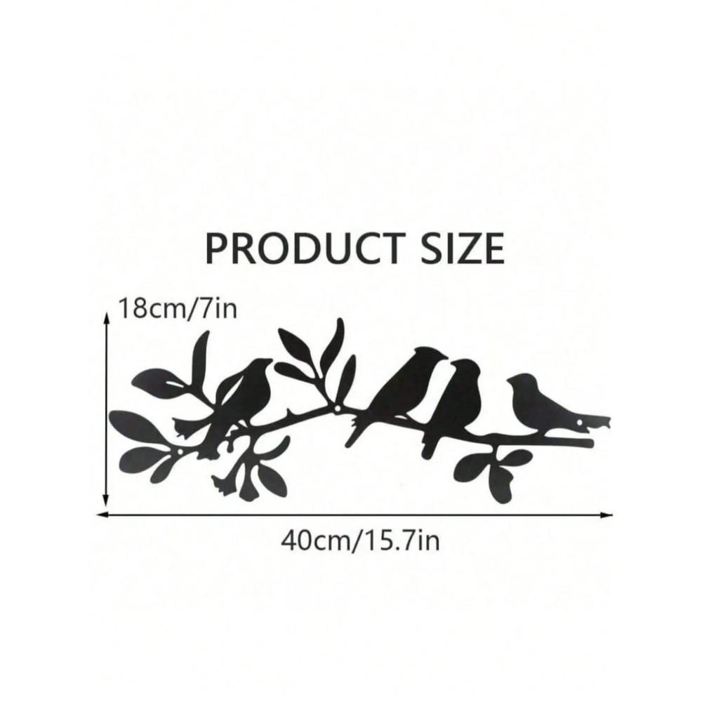 1PC Metal Wall Art Laser Cut Bird Floral Iron Craft Nature Decor for Living Room Sunroom Garden Modern Home Waterproof Coating Holiday Gift
