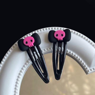 Skull Bobby Pins Bows Hair Clip Skull Hairpin Lolita Hairpin Bows Barrettes Bows Hairpin JK HairClip Jk Hair Accessories