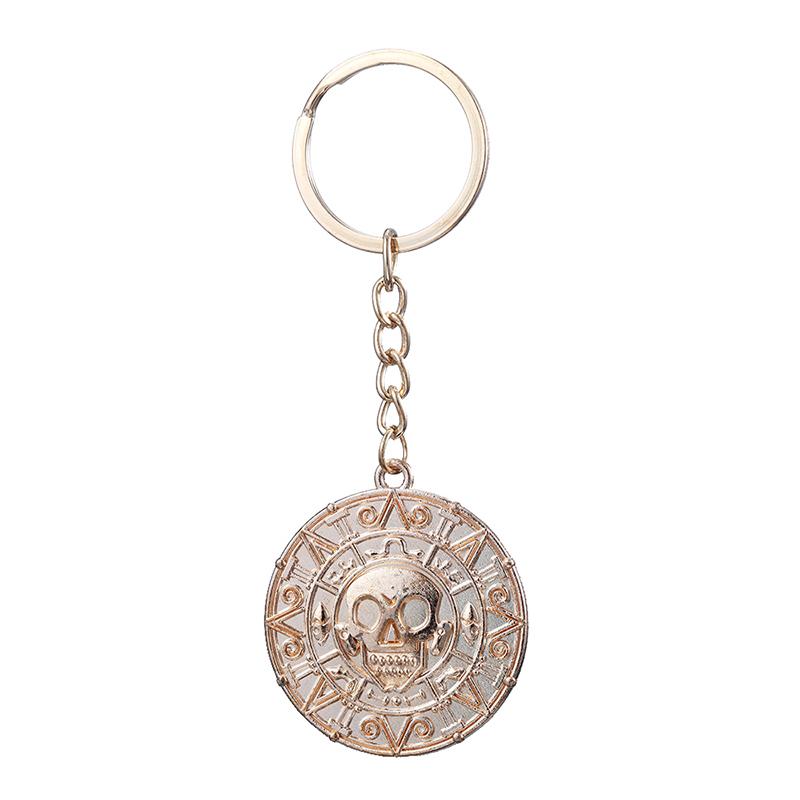 Pirates Of The Caribbean Necklace Jack Sparrow Aztec Coin Medallion Pendant Johnny Depp Movie Jewelry Men Women Gifts