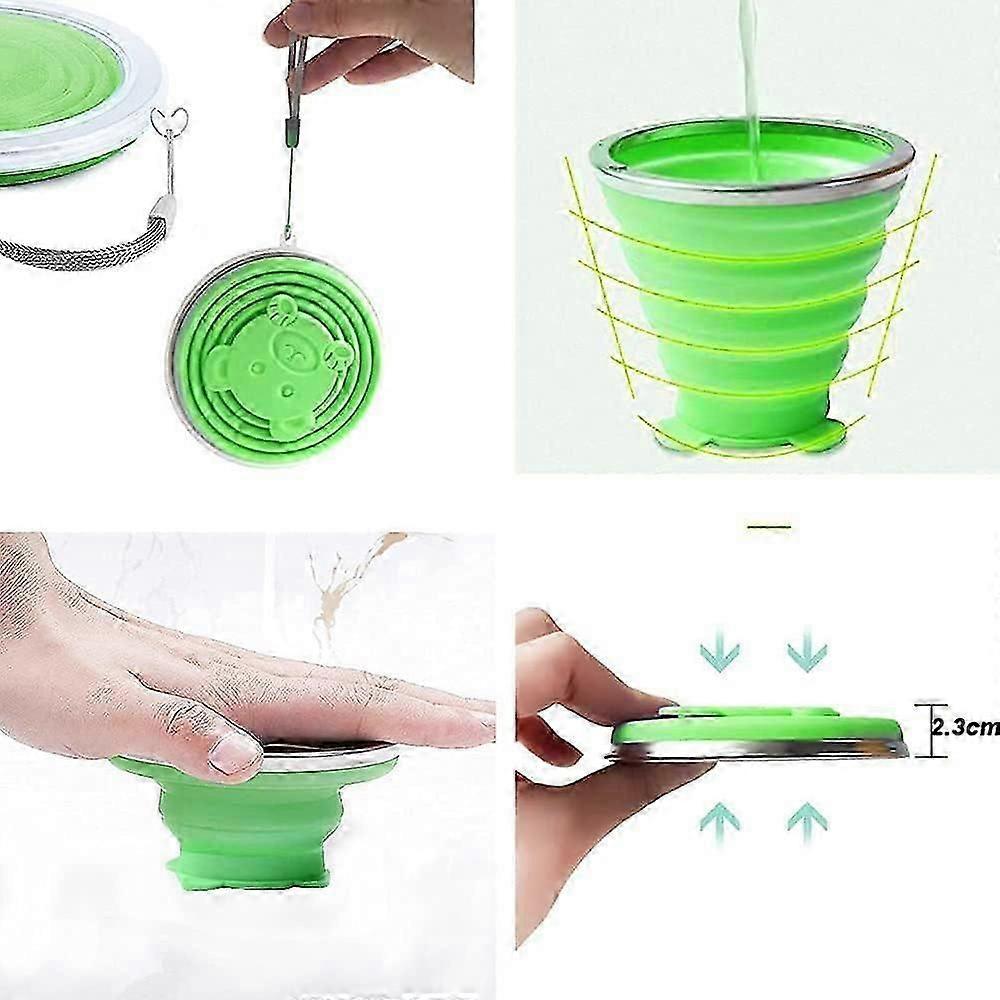 2 Pcs Collapsible Water Cup Silicone Collapsible Cup Camping Collapsible Cup Collapsible Cup with Lid Portable Silicone Water Cup Suitable for Outdoor