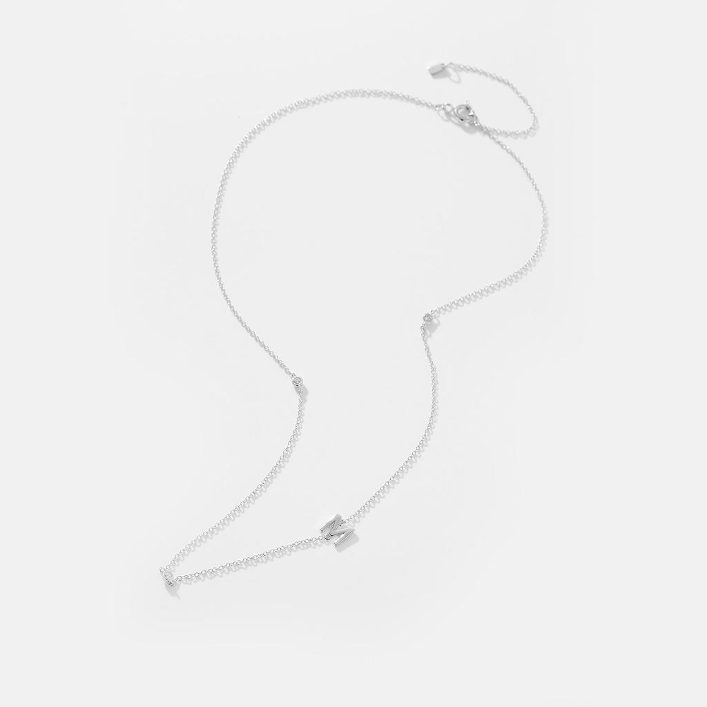 S925 Sterling Silver Initial Necklace for Women - Elegant Polished Clavicle Chain, Fashionable Jewelry, In Stock