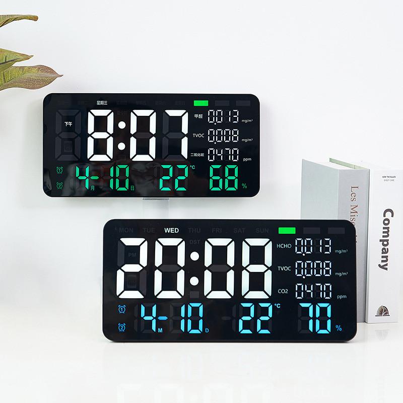 Modern Rectangular Digital Wall Clock With Led Display For Living Room And Office Use