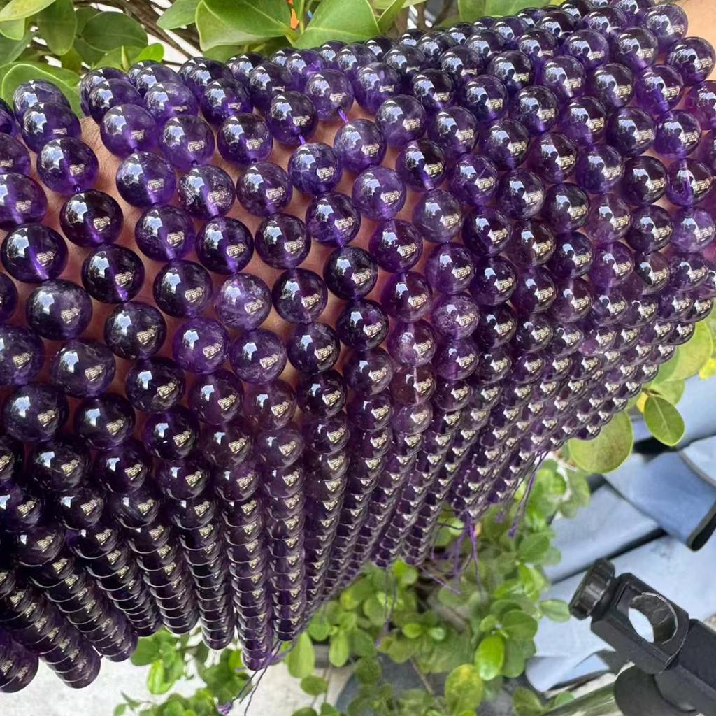 Natural Amethyst Round Beads for DIY Jewelry - Popular Style, Loose Semi-Finished Accessories