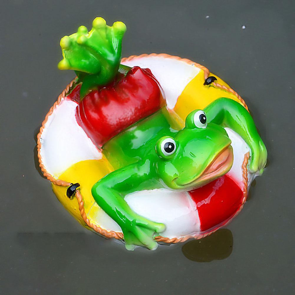 Outdoor Harz Frosch Ornament für Wasserspiele mit natürlicher Schwimmfähigkeit Geeignet für Teiche Brunnen und Aquarien