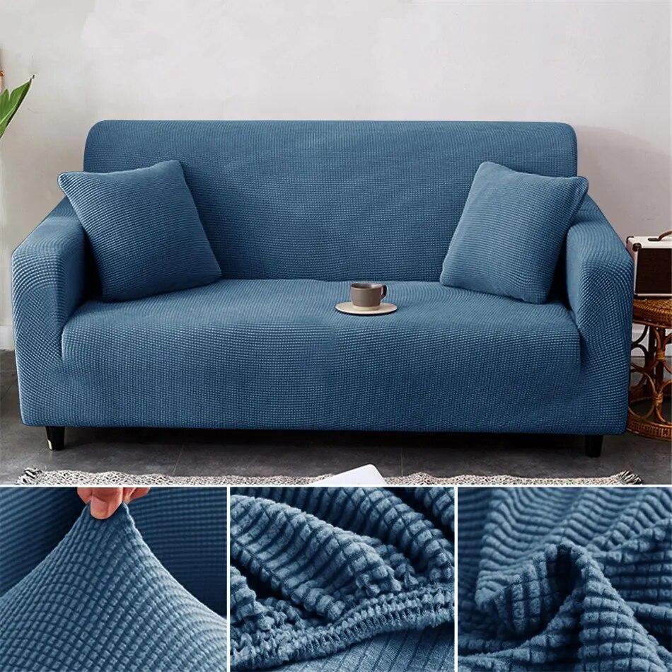 1/2/3/4 Seater Thicken Elastic Jacquard Sofa Cover Slipcover Stretch Polar Fleece L Shape Corner Sofa Covers for Living Room