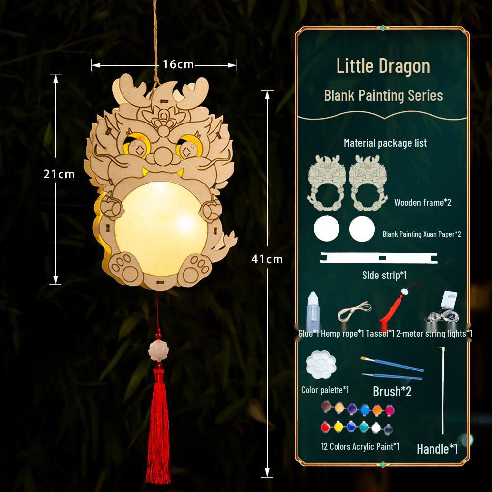 2025 Mid-Autumn Festival DIY Children's Paper Lantern Set - Handcrafted Luminous Xuan Paper Lanterns with Floral and Rabbit Palace Designs
