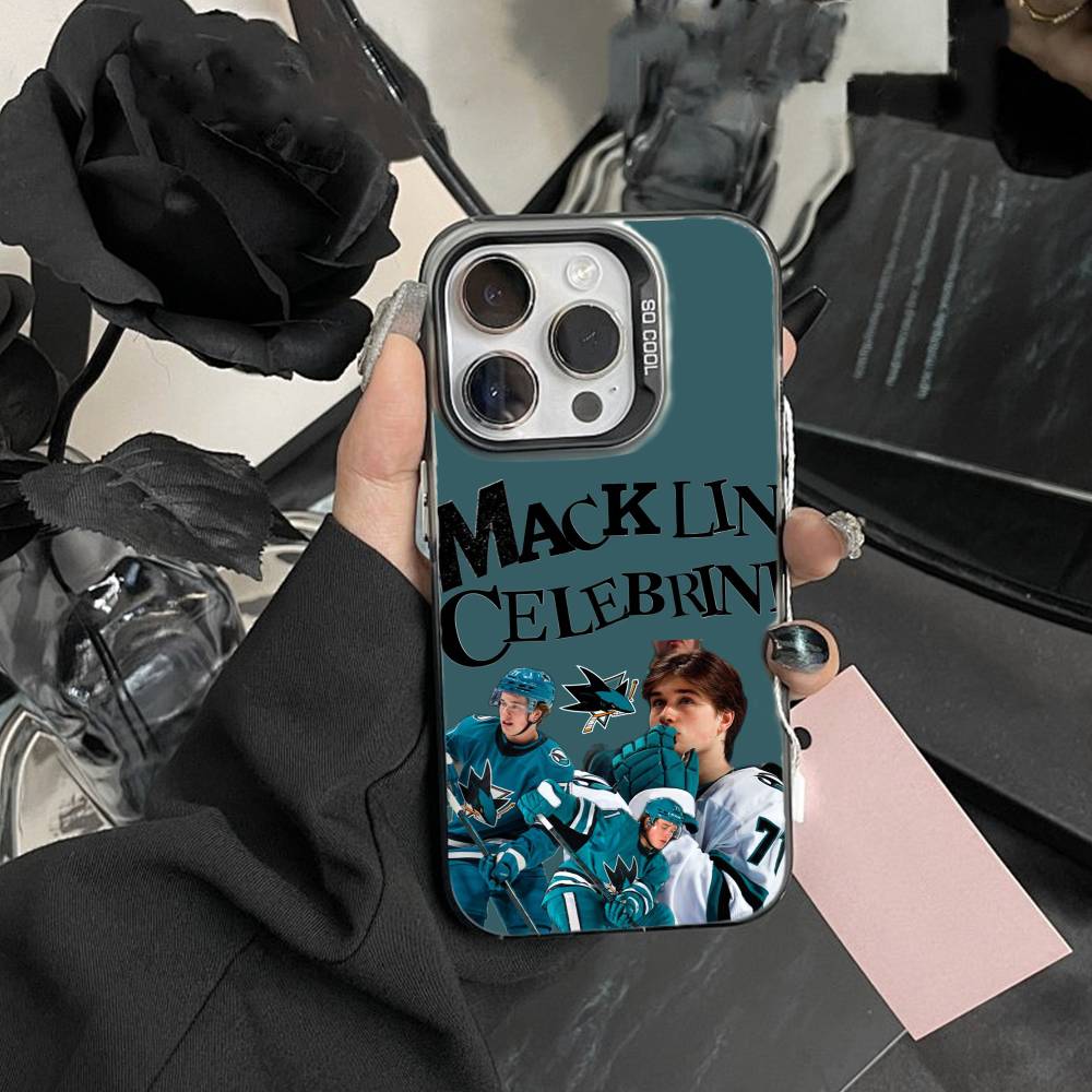 Žraloci Macklin Celebrini Pouzdro na telefon Pro IPhone 16 17 15 14 12 13 Pro Max Černá barva Nárazuvzdorný kryt